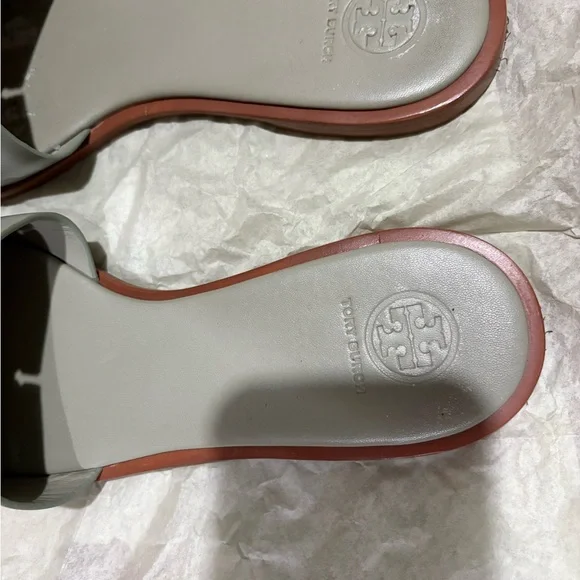 Tory Burch Light Gray Slide Sandals - Picture 4 of 11
